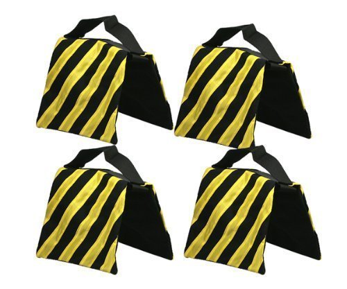 SANDBAG Sand Bag SADDLEBAG Design Weight Bags for Photo Video Studio Stand by Kaezi Photography (Yellow - 4 Pack)
