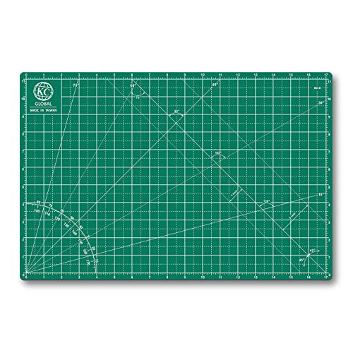 KC GLOBAL A3 (18"x12") Self-Healing Cutting Mat (Dark Green) - Sturdy, Reversible, Eco-Friendly, Non-Slip. Premium Desk Mat for Crafters, Quilters, and Hobbyist - color: Dark Green, size: 18"L x 12"W
