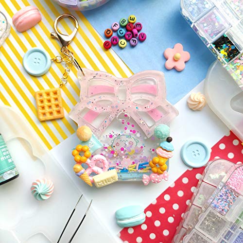 Epoxy Resin Shaker Molds with Cover, Hanging Hole Perfume Bottle, Clover, Heart, Star, Gift Box, Jewelry Casting Supplies 5-Shape Large 3.4-3.66inch - color: Keychain Charms Craft 2-Pack