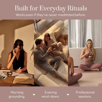 Silent Mind Tibetan Singing Bowl Set – Easy to Play & Beginner Friendly Meditation Bowl with Cushion & Mallet | Stress Relief & Mindfulness | Gift-Ready - color: Plain Textured, size: Without Case
