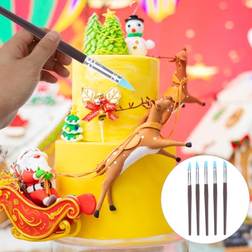 BESTonZON 5pcs Artist Paint Brush Set Silicon Brushes for Painting Masking Fluid Clay Molding, Silicone Sculpting Tools Clay Carving Tools Paint Color Silicone Brush Matching Tool for DIY Handicraft