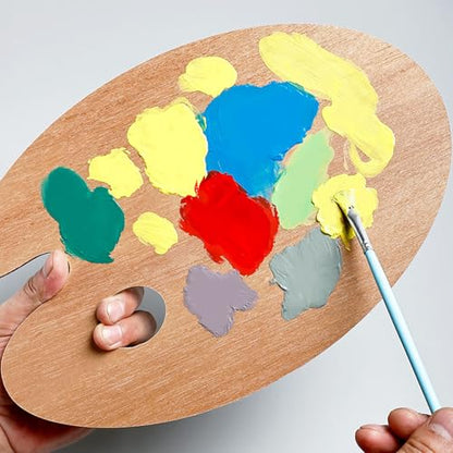 2 PCS Wooden Paint Palette Artist Palette Oil Paint Palette, Art Pallet for Painting Wood Palette (2, 7.8x11.8 inch)