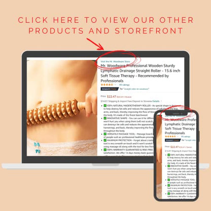 Wood Roller Massager for Body - 15.6 inch Lymphatic Drainage Manual Massage Tools for Sculpting, Muscle Shaping, Celulite Remover - Wooden Massage Tool for Manual Maderotherapy - color: Straight Roller