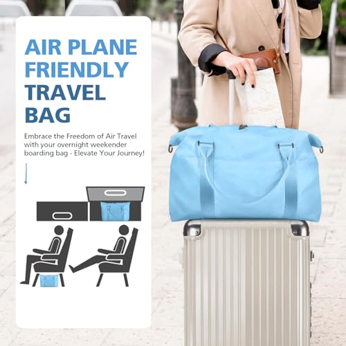 Travel Duffle, Waterproof Weekender Carry On Tote for Women, Travel Essentials Sport Gym for Men, Hospital Bag for Labor and Delivery, Overnight Luggage With Trolley Sleeve - color: 07 Royal Blue