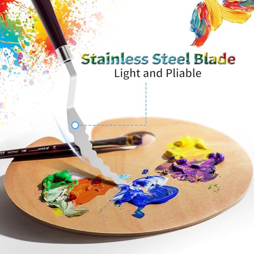 9 Pcs Palette Knife, Odd-Tooth Art Spatula, Baking Paint Handle | Stainless Steel Painting Knife Set, Oil Paint Metal Knives, Pallet Painting Knives for Oil, Acrylic and Canvas Drawing