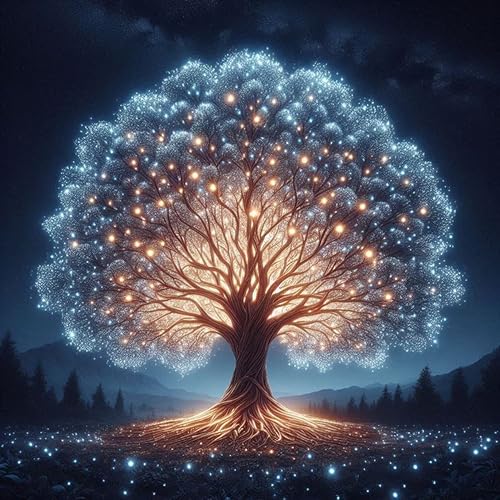 AWUJON Diamond Painting Kits for Adults, Tree of Life 5D Diamond Art Kits Full Drill Diamond Dots DIY Paintings with Diamonds Gem Art and Crafts Home Wall Decor 13.7x13.7inch - color: Tree of Life