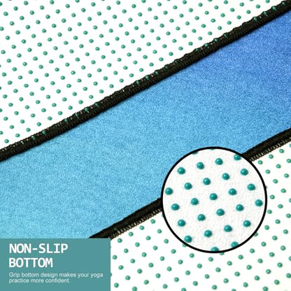 Eunzel Hot Yoga Mat Towel with Grip Dots, Printed Design 72" x 24" - color: Oceanic Melt