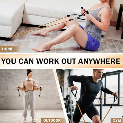 WHATAFIT Resistance Bands with Handles, 5-Level Exercise Bands for Workout - color: Gradient Coffee