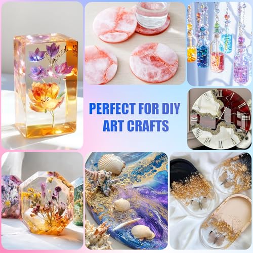 Epoxy Resin Kit,1Gallon Epoxy Resin,Crystal Clear Resin Epoxy | Bubble Free Self Leveling Mix 1:1 Resin Kit for Art Resin Casting DIY Jewelry,Art Crafts - color: 1 Gallon