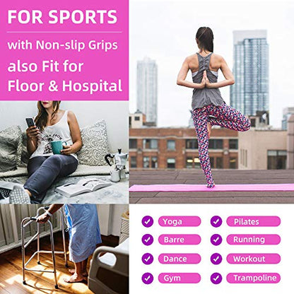 Busy Socks 2 Pack Women Ankle Non Slip Yoga Pilates Grip Socks with Cushion | Anti Skid Slipper Arch Support Socks for Barre Bikram Dance Trampoline Fitness Hospital Home Floor Walking Jogging Cardio - color: 2 Pairs Black/Pink