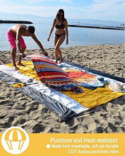 ECCOSOPHY Sandproof Beach Blanket, Oversized Sand Free Mat 9x10 ft - color: Orange