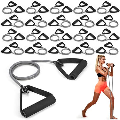 20PCS Resistance Bands with Handles for Gym Members Sports Class Students Gift, Exercise Bands 20 Lb for Full Body Training, Strength & Rehab Recovery, Fitness Tube Bands for Men and Women