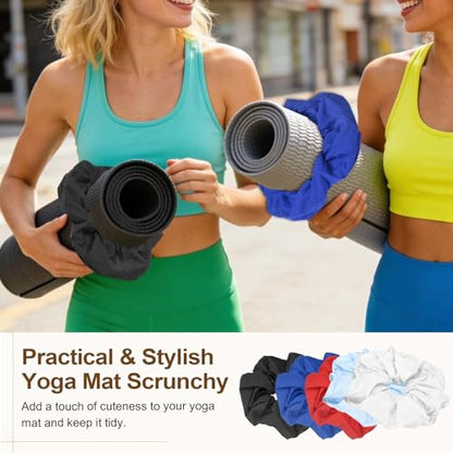 Yoga Mat Scrunchy, Durable & Elastic Fabric Yoga Mat Strap Band - color: White