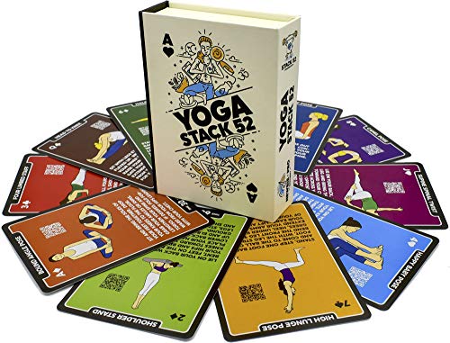 Stack 52 Yoga Exercise Cards: Designed by Certified Yoga Instructor. - color: 55 Card Base Deck