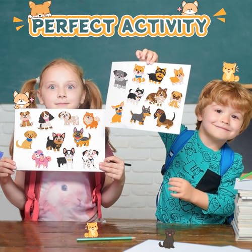 Labeol Diamond Art Kits for Kids Boys and Girls Ages 6-8-10-12 Easy to DIY Creative Diamond Art Sticker Craft by Numbers Kits for Kids and Adult Beginners (Puppy) - style: Puppy