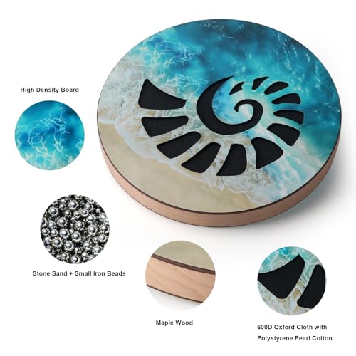 10 Inch Wooden Ocean Wave Drum, Natural Wood Stream Rain Drum, Waterfall Flowing Water Sound Percussion Instrument for Sound Healing, Yoga Meditation, Relaxation, Sound Therapy and Music Performance