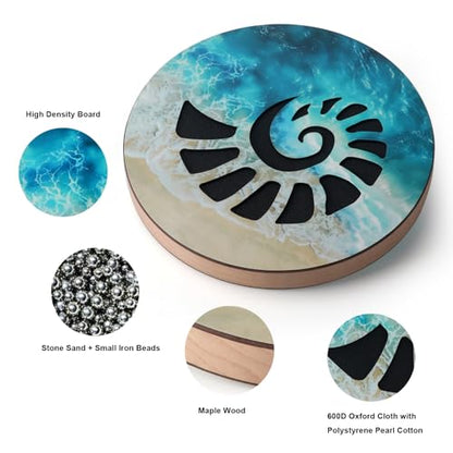 10 Inch Wooden Ocean Wave Drum, Natural Wood Stream Rain Drum, Waterfall Flowing Water Sound Percussion Instrument for Sound Healing, Yoga Meditation, Relaxation, Sound Therapy and Music Performance