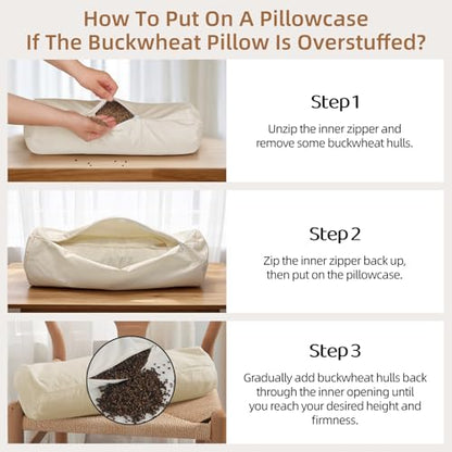Adjustable Buckwheat Neck Pillow - Cervical Roll to Relieve Tension