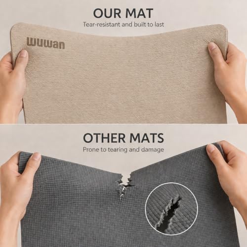TPE Yoga Mat 72"x26"x0.4" Thick Non Slip Exercise Fitness Mat - color: Brown