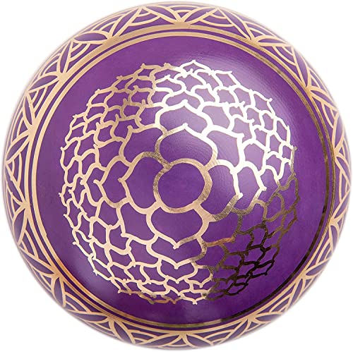 Tibetan Singing Bowl Set - Authentic Handcrafted Mindfulness Meditation Holistic Sound 7 Chakra Healing Gift by Himalayan Bazaar (Purple-Magenta) - color: Magenta Purple