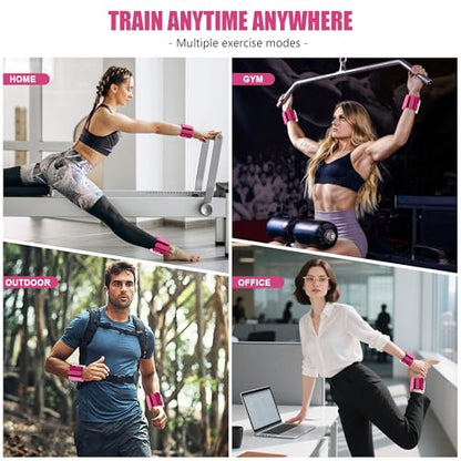 Ankle Wrist Weights for Women 2lbs/4lbs Pairs Adjustable Silicone Weights - color: Gradient Pink, size: 2 lbs Pair (1 lb Each)