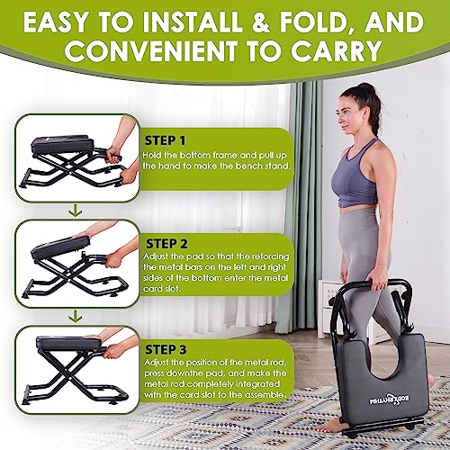 BODY RHYTHM Foldable Yoga Headstand Bench, Yoga Inversion Chair, Headstand Trainer for Relieve Stress, Improve Sleep & Digestion and Strength Training, Ideal for Home Workout, Fitness and Gym