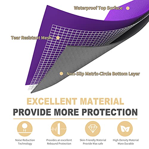 GXMMAT Extra Large Exercise Mat 16'x6'/12'x6'/10'x6'/8'x6'(7mm) - color: Grey Cool, size: 6*16 FT
