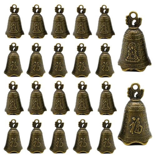 20Pcs Small Bronze Feng Shui Bell Brass Bells for DIY Wind Chimes