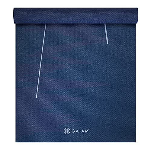 Gaiam Yoga Mat Classic Print, 4mm Non-Slip Mat - color: Moonlit Tide