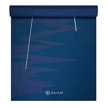 Gaiam Yoga Mat Classic Print, 4mm Non-Slip Mat - color: Moonlit Tide