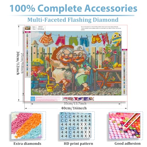 Grandmother Diamond Art Kits for Adults, Diamond Painting Kits 12x16 Inch | Diamond Painting Kits for Adults Beginners, Gem Art, 5D Full Drill, DIY Arts and Crafts for Gift Home or Decor - color: Style 60