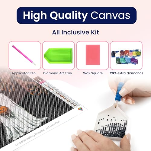 Modern Merch Diamond Art Halloween, Scary Monster and Ghost Diamond Dots for Adults, Jewel Art Painting Kits, Gem Arts and Crafts for Adults, Round Drill 12x16 - color: Halloween Ghost