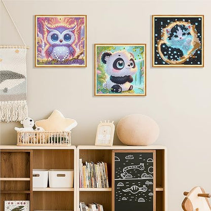 Yunruily 6 Pack Small Diamond Art for Kids - Mini Diamond Painting Kits for Kids,Diamond Art Kits for Kids Ages 4-8-12,Children Gifts and Home Wall 6x6inch - color: cartoon animal