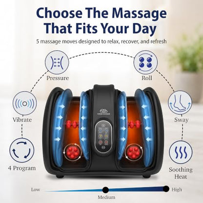 Cloud Massage Shiatsu Foot Massager with Heat, Standard Size, Black - color: Black