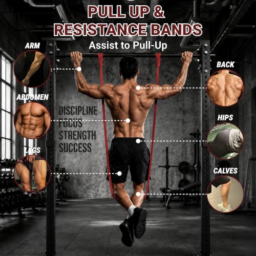 5-Level Resistance Bands, Workout Bands for Exercise | 5-125Lbs Pull-Up Assist Bands,Physical Therapy & Stretching – Multiple Resistance Levels for Home Gym & All Fitness Goals