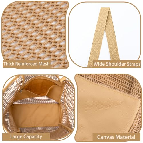 Iioscre Beach Bag for Women, Causal Hobo Handbags with Zipper Inner Pocket - color: Khaki-new