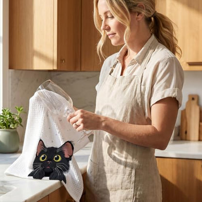 Jztco 2 Pcs Cute Cat Kitchen Towels, Cat Gifts Reusable Hand Towels - color: Multi 1487