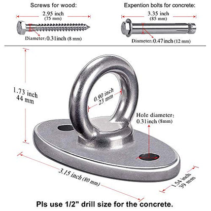 SELEWARE Wall Ceiling Mount Bracket for Suspension Strap Battle Rope Anchor | Stainless Steel Swing Hanger for Aerial Yoga Swing Hammock Chair Resistance Band Gymnastic Rings Heavy Bag 2800 LB Capacity - color: Ceiling Mount (1 Pack)