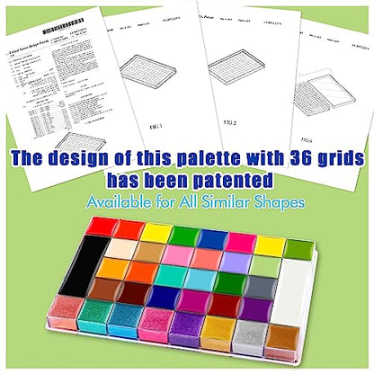 CCbeauty Professional 36 Colors Face Body Paint, Large Cream Face Painting Palette Kit, Non Toxic Hypoallergenic FacePaint for Halloween SFX Special Effects Costume Cosplay Makeup - color: 01