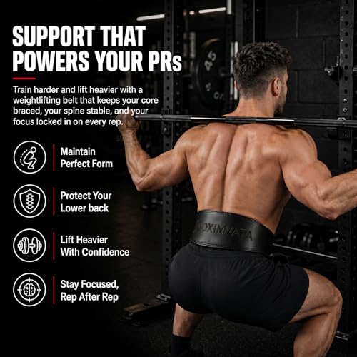 Weight Lifting Belt for Squat Deadlift Powerlifting Gym - color: Black/Black, size: Large