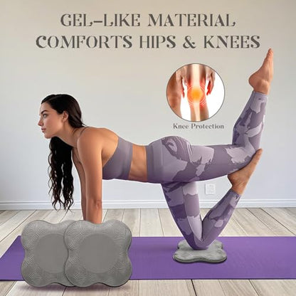 2 Packs Yoga Knee & Elbow Cushions - Extra Thick Foam for Knees, Elbows, Wrists, Hands & Head - Pilates & Kneeling Pads - Support Foam Pads for Women & Men - color: grey
