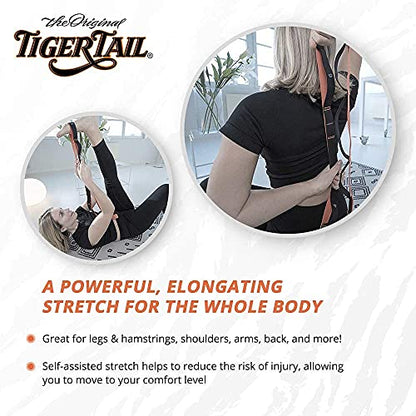 Tiger Tail Bundle: Stretchy Tiger 80” Stretch/Yoga Strap + Happy Muscles Book
