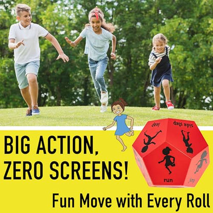 Exercise Dice for Kids, 12-Sided Soft Foam Active Movement Game - color: Red