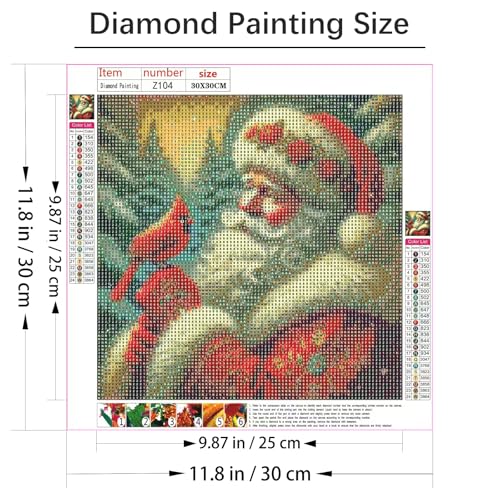 Shouruihua Diamond Painting Kits for Adults, Santa Claus Diamond Art Kits | Christmas, Gem Art, Diamond Dotz Kits, Diamond Dots, Full Round Drill Diamond Painting Kits for Adults, 11.8x11.8 in - color: Santa Claus