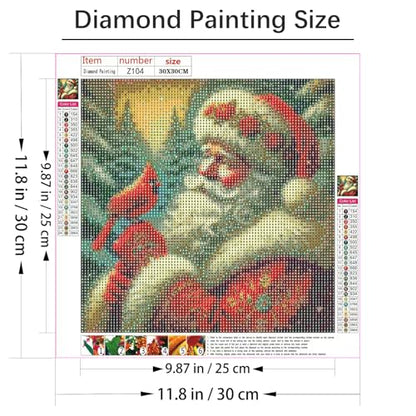Shouruihua Diamond Painting Kits for Adults, Santa Claus Diamond Art Kits | Christmas, Gem Art, Diamond Dotz Kits, Diamond Dots, Full Round Drill Diamond Painting Kits for Adults, 11.8x11.8 in - color: Santa Claus