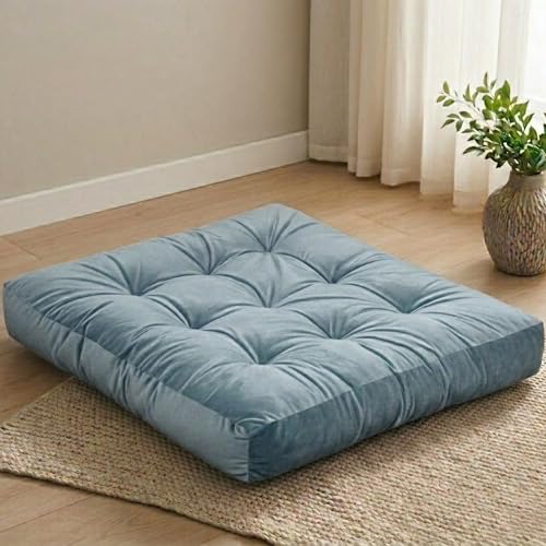 Floor Pillow for Adults, Velvet Floor Cushion, 22 x 22 Inch, Blue - color: Blue, size: 1pack