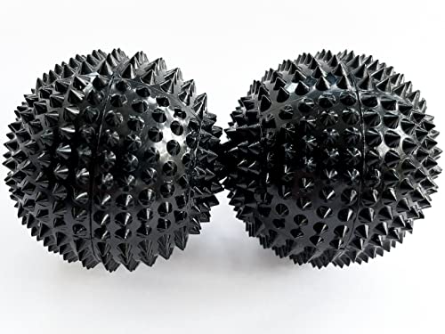 2X Spiky DBT Skill Balls | 1.85 inch | Magnetic Stress Relief Balls | Spiky Massage Balls for Relaxation, Tension Release, Focus & Mobility (Black) - color: Black, size: 2 inches