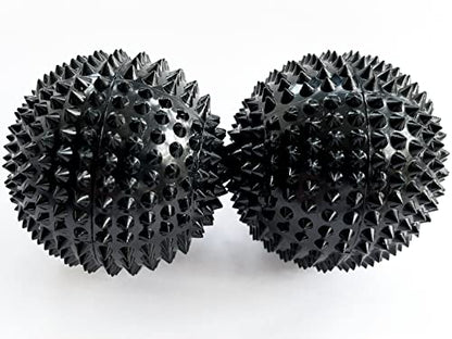 2X Spiky DBT Skill Balls | 1.85 inch | Magnetic Stress Relief Balls | Spiky Massage Balls for Relaxation, Tension Release, Focus & Mobility (Black) - color: Black, size: 2 inches