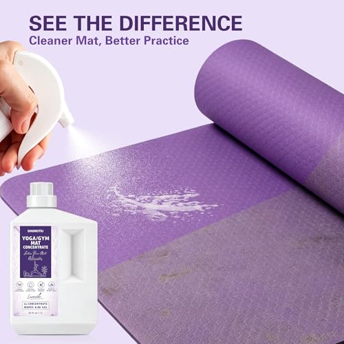 Yoga Mat Cleaner Concentrate Makes 6.86 Gal(1:25) - Removes Sweat & Odor - size: 33.8 Fl Oz (Pack of 1)