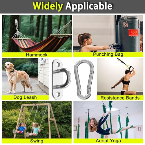 Heavy Duty Stainless Steel Pad Eye Hooks, for Hammock Swing & Yoga(3Pack) | 500 lbs Weight Capacity，Indoor & Outdoor Mounting，Multi-Purpose Anchor Points，Maintains Stability in Harsh Weather Conditions